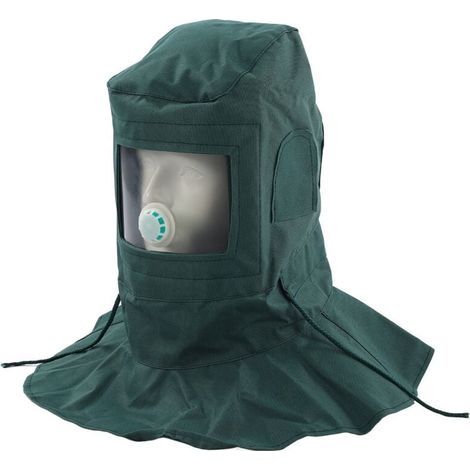 Sablage Hotte Abrasive Capuche Capuchon, Casque Masque Anti Vent/Sand Blaster, Masque de Protection de la Poussière Protection Masque Visage (1/4)