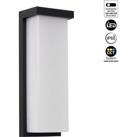 Barcelona Led – Applique murale d'extérieur en aluminium – Puissance réglable 18W/20W/22W – IP65 pour usage extérieur – CCT blanc chaud/neutre/froid (1/5)