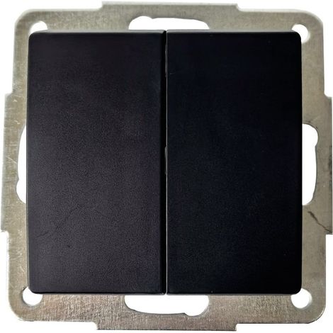 Interrupteur double encastré Gamma Black