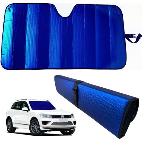 Parasole per auto, parasole pieghevole per parabrezza interno con elastici e ventose, protezione dai raggi UV (14569 cm, blu royal) (1/4)