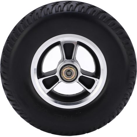 2 ruedas macizas, buje de aluminio reforzado, poliuretano, absorción de impactos, para sillas de ruedas y andadores. (1/5)