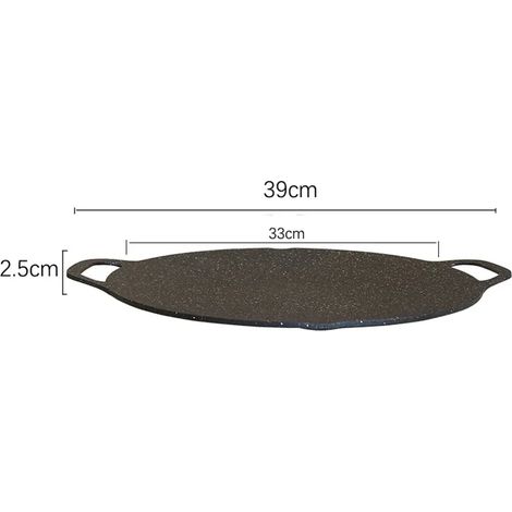 Poêle à pâtisserie ronde pour le camping, poêle à frire antiadhésive, plateau de barbecue avec pince alimentaire et poignée anti-brûlure, réchaud de camping portable (1/5)