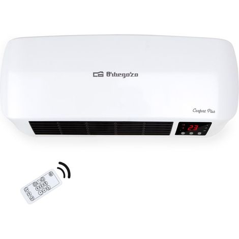 Chauffage pour salle de bains Split programmable avec télécommande, 2000 W, 2 niveaux de puissance et mode ventilateur, blanc (1/5)