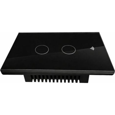 Interruttore Da Incasso Scatola 503, Touch Nero, WIFI 2.4G Matter, TUYA, Smart Life,Apple Home, Google Home, Alexa, SmartThings, 10A, AC 90-250V, 50/60HZ, 120X72X38mm, IP20,Disponibili 1,2,3 Tasti (2