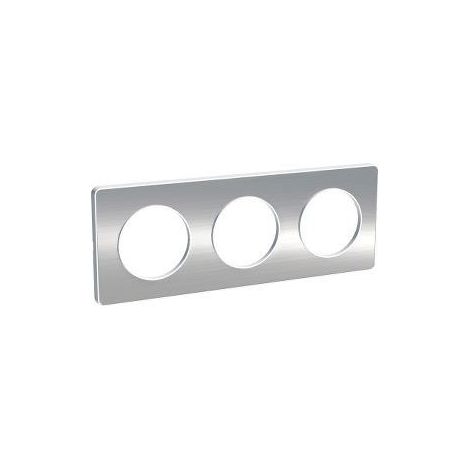 Schneider Electric Odace Touch marco aluminio cepillado blanco