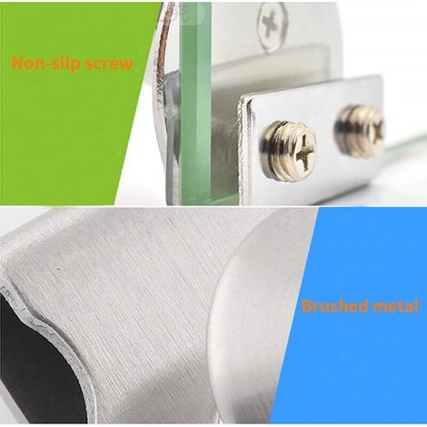 Lot de 4 poignées de porte en verre, poignée à clip en verre, alliage de zinc sans perçage, pinces de porte, poignées de tirage pour vitrines, tiroirs en verre de 5 à 8 mm (1/3)