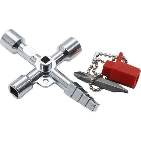 Clé universelle pour armoires électriques – clé triangle et carrée multifonctionnelle en acier trempé, 5 pièces