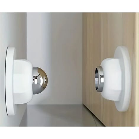 Butée de porte courte, butée de porte magnétique puissante pour faible espace entre les portes, butée de porte sans perçage avec ruban adhésif 3D, butée de porte en silicone anti-choc