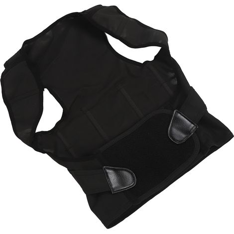 Correcteur de posture dos droit adulte étudiant noir mesh respirant réglable soutien dorsal XL (1/5)