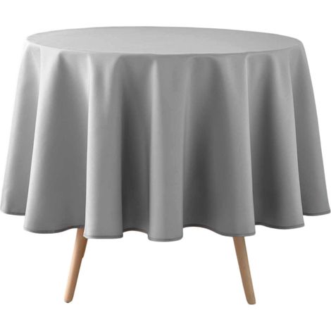 Nappe ronde Essentielle unie 180 cm Gris (1/5)