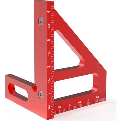 Règle triangulaire de mesure multi-angle, jauge 45 à 90 degrés, travail du bois, dessin de ligne, onglet rouge (1/5)