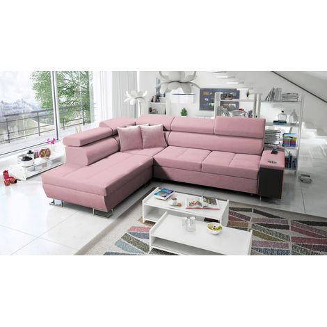 Multifunktionaler Eckschrank MORENA VII, Uttario Velvet Rosa Links (1/5)