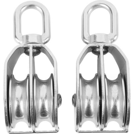 2-teilige Doppelheberolle, hochbelastbarer Edelstahl-Rollenblock, M50-Drahtseilrolle, 400 kg Schwerlast-Hängekran (1/5)