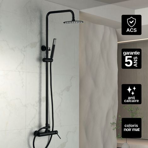 Colonne de Douche noir mat anti-calcaire - Design Moderne et Économie d'eau - Kit Complet MILOS IMEX (1/5)