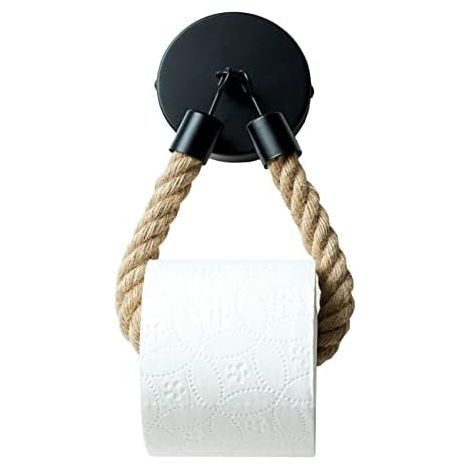 Toilet Paper Holder, Vintage Toilet Paper Roll Holder, Hemp Rope Towel Holder, for Bathroom Kitchen Decoration