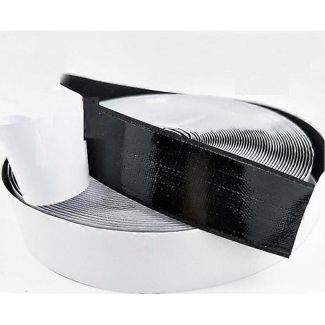 Rouleau de ruban adhésif noir de 54 yards avec bande de coupe adhésive et fermeture auto-agrippante.