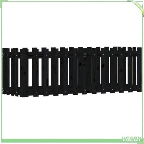 Lit surélevé de jardin - FAFEICY - 832494 - Pin massif - Noir - 150 x 50 x 50 cm (1/5)