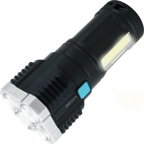 Lampe de poche LED rechargeable, 4 modes étanche 1200LM Puissante lampe de poche rechargeable à 4 mèches avec deux méthodes d'éclairage pour la maison, le camping, la randonnée, les urgences (1/5)