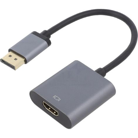 Adaptateur DisplayPort 1.2 HDCP 1.3 HDMI 2.0 DTS-HD-Dolby-True HD UHD 3D 4K 0.15m - Gris
