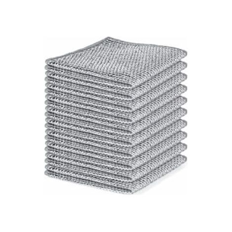 Paquete de 20 estropajos de lana de acero resistentes a los arañazos - Estropajos multiusos para la cocina, duraderos y utilizables en seco o en húmedo - Blanco