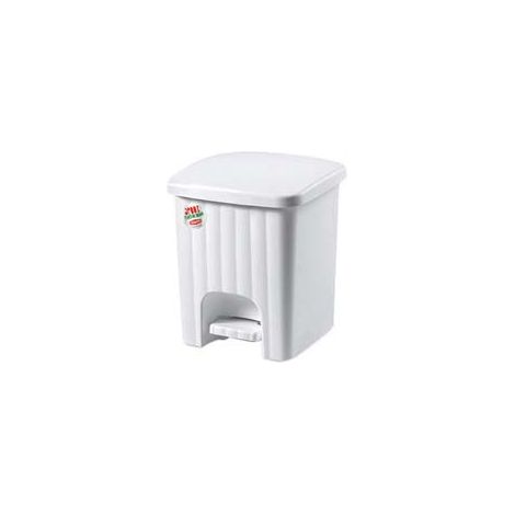 PATTUMIERA A PEDALE MINI QUADRA LT.4,5- - cm.20,5x20,5x23,5h. colore bianco - 2 pezzi STEFANPLAST