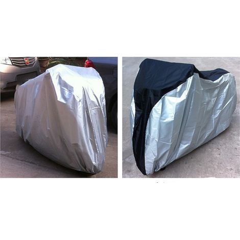 Housse de moto imperméable, protection solaire et anti-poussière, housse universelle pour scooter et moto, dessus noir, dessous orange, taille L (1/4)