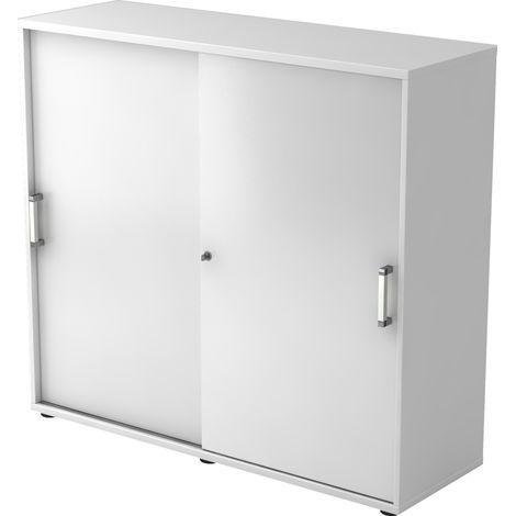 bümö Schiebetürenschrank office - 3 Ordnerhöhen   Weiß