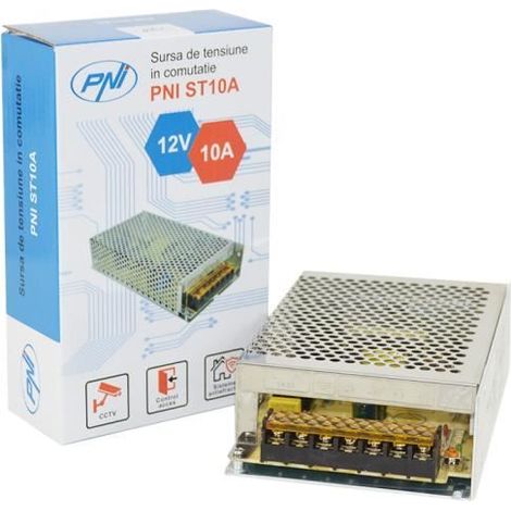 Source de tension - PNI - ST10A - 12V - 10A - Alimentation stabilisée pour surveillance (1/4)
