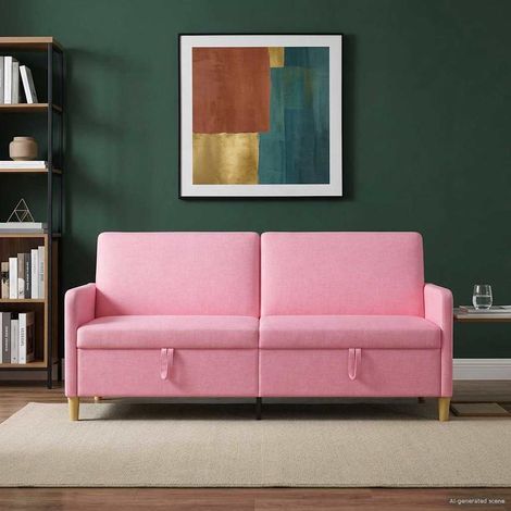 Teenpull – Sofa mit Stauraum Rosa 192 x 78 x 87 cm Polyester (1/5)
