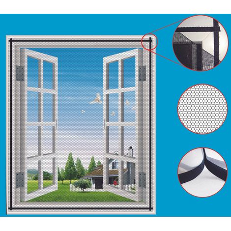 Garden Friend Zanzariera per finestra c/biadesivo Colore nero L. 150 H. 180 cm