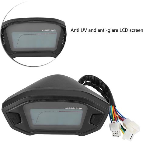 Universeller, mehrfarbiger LCD-Digital-Motorradtacho mit Geschwindigkeitssensor