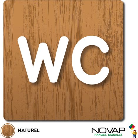 Plaque WC - Wood Chêne naturel 90x90mm - 4350134 (1/3)