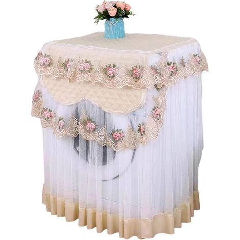 Housse pour machine à laver, housse anti-poussière pour machine à laver, articles ménagers, décorations (beige) (1/5)