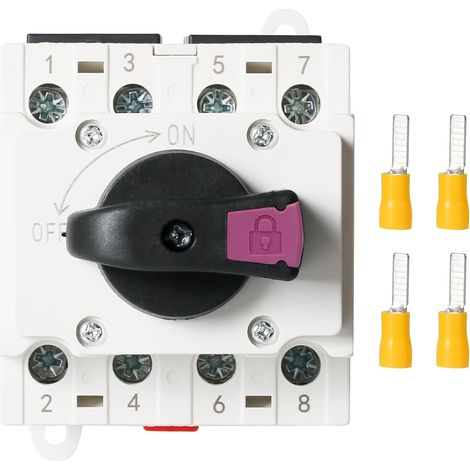 DC Isolateur Interrupteur Sectionneur Solaire, 4P 1000V 32A IP20 Protection Interrupteur D'Isolation Photovoltaïque pour Système De Panneaux Solaires (1/5)