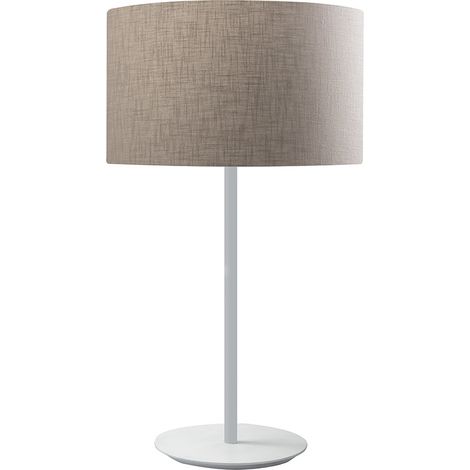 Lampe De Table Vivien White - Abat-Jour Cylindrique Ivoire, Douille E27, Puissance 75W, Ip20, Design Minimal - Rossini (1/5)