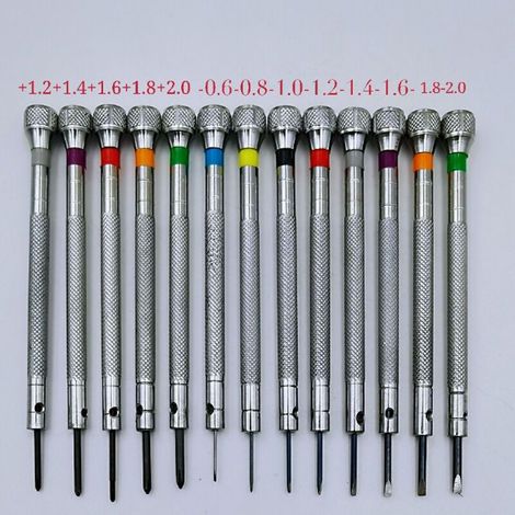 13 Pièces kit tournevis de précision, Tournevis Montre pour Réparation, tournevis horlogerie, Outils de Réparation D'horloger- (1/4)