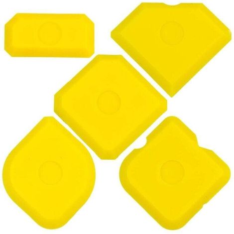 Lisseur Spatule Professionnelle Silicone acryliques, extracteur pour Joints Parfaits, Lot de 5, 1 x 5 pièces Jaune (1/5)