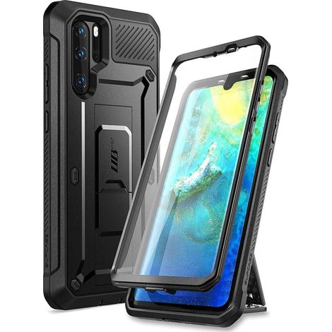 Coque intégrale 360° avec béquille et protection écran pour Huawei P30 Pro noir (1/5)