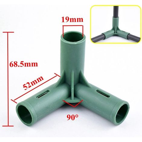 2 pièces serre de jardinage, support pour plantes, connecteurs 3 voies 19 mm, angles à 90°, structure modulaire pour potager urbain