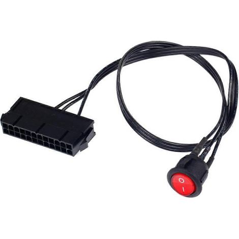 Câble de 50 cm en cuivre étamé, connecteur femelle 24 broches ATX pour alimentation PC, testeur de démarrage, cavalier de démarrage. (1/5)