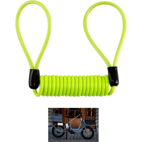 1 Câble de rappel, spirale acier, gainage PVC, haute visibilité, universel moto scooter vélo