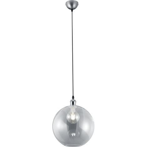 Lampada a sospensione, metallo, nichel opaco, 30x150x30 cm, Dino (1/2)