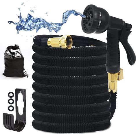 Tuyau d'arrosage extensible 50FT - 8 modèles magiques flexibles avec raccords 3/4 pour jardin, nettoyage, voiture et animaux (1/5)
