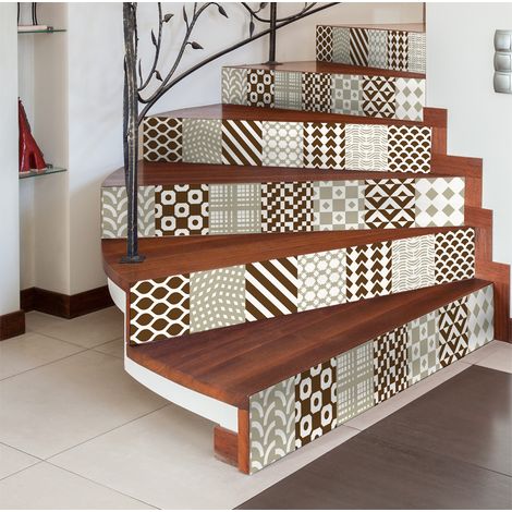 Stickers adhésifs escalier carrelages contremarche - ESPEN - 2 bandes de 15x105cm (1/3)