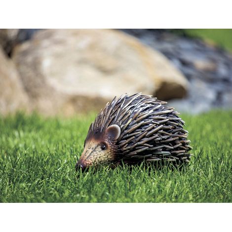 Hérisson décoratif stylisé en acier pour jardin (1/4)