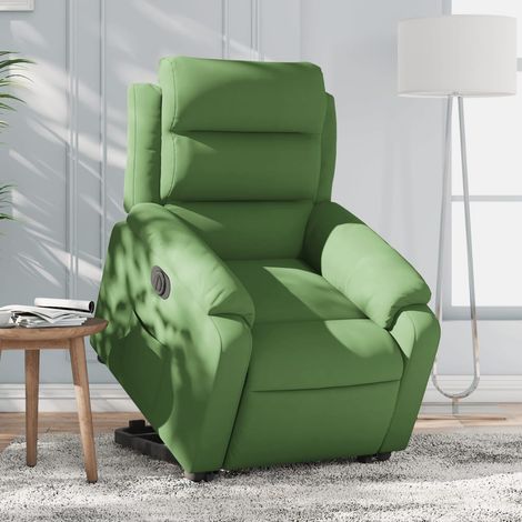 vidaXL Sillón eléctrico reclinable elevable de terciopelo verde claro (1/5)