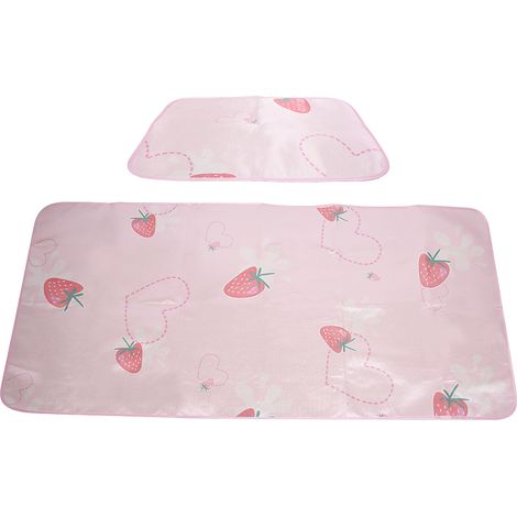 2 Pièces Matelas Rafraîchissant Pliable avec Housse d'Oreiller, Motif Cartoon, 195x90cm, Tapis Climatiseur pour Été (1/5)