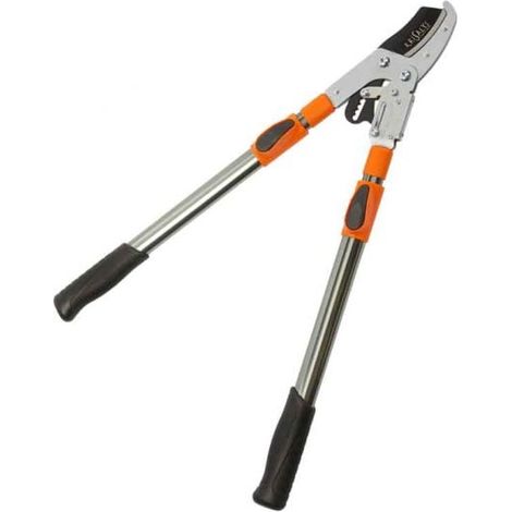 Coupe branches à crémaillère 45mm – Manche télescopique aluminium 68 à 95cm – Acier au carbone SK5 avec revêtement anti-adhérent – Krisalys (1/5)