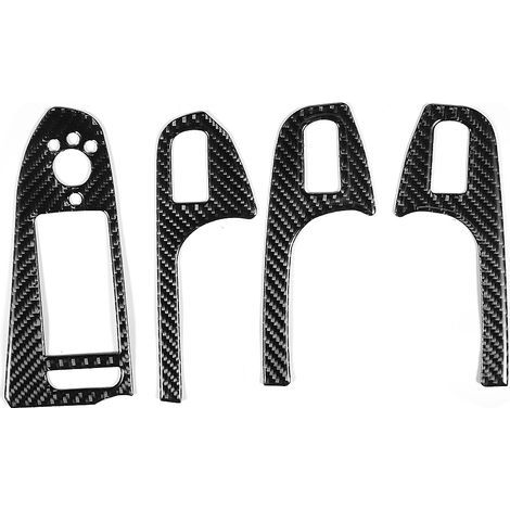 Autocollant de garniture de cadre de bouton de panneau de lève-vitre de porte de conduite à gauche en Fiber de carbone adapté pour A4 B8 A5 Q5 (1/5)