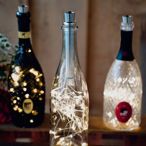 Hellum luce per bottiglie con timer, catena luminosa per tappi di sughero bianco caldo, catena luminosa per bottiglie a 20 LED AA a batteria, catena luminosa con timer per bottiglie Natale 522822 (1/5)